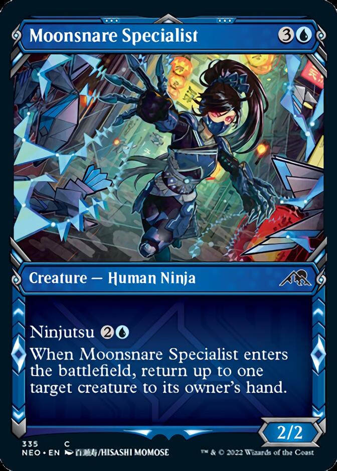 Moonsnare Specialist (Showcase Ninja) [Kamigawa: Neon Dynasty] | Exor Games Summserside