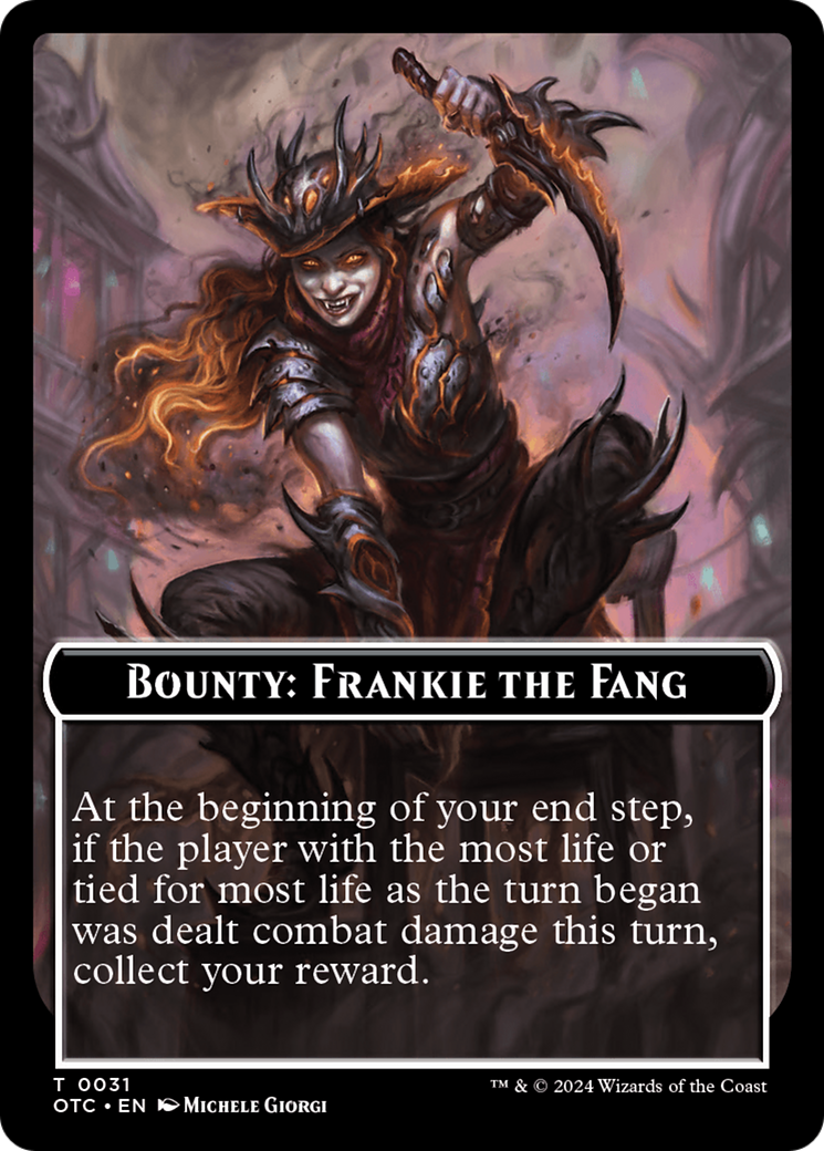 Bounty: Frankie the Fang // Bounty Rules Double-Sided Token [Outlaws of Thunder Junction Commander Tokens] | Exor Games Summserside