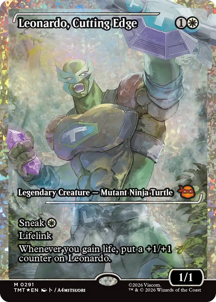 Leonardo, Cutting Edge (Showcase) (Fracture Foil) [Teenage Mutant Ninja Turtles] | Exor Games Summserside