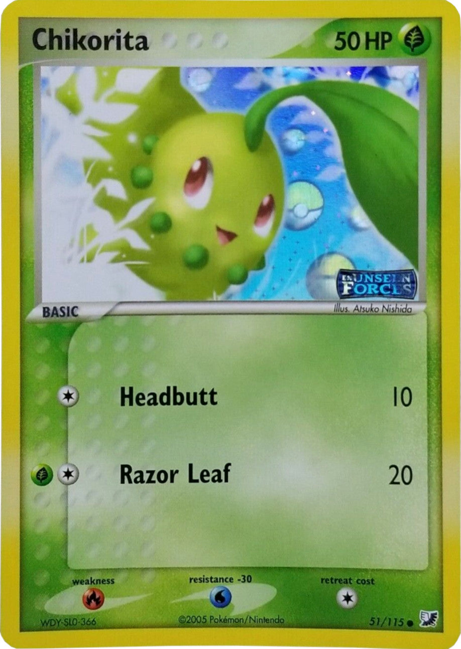 Chikorita (51/115) (Stamped) [EX: Unseen Forces] | Exor Games Summserside