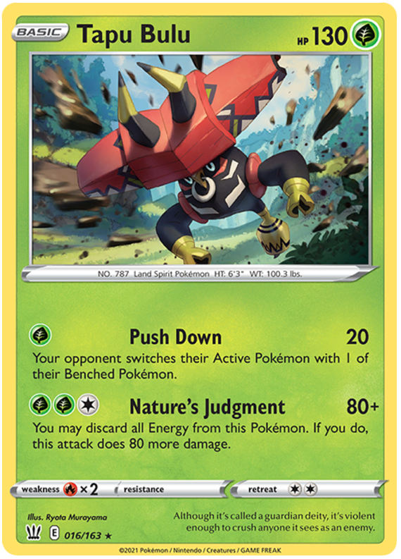 Tapu Bulu (016/163) (Theme Deck Exclusive) [Sword & Shield: Battle Styles] | Exor Games Summserside