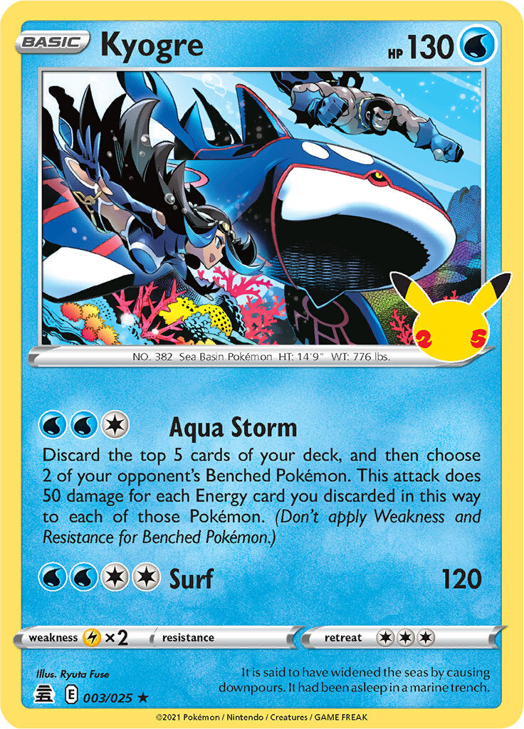 Kyogre (003/025) [Celebrations: 25th Anniversary] | Exor Games Summserside