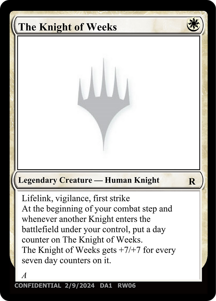 The Knight of Weeks [Unknown Event] | Exor Games Summserside