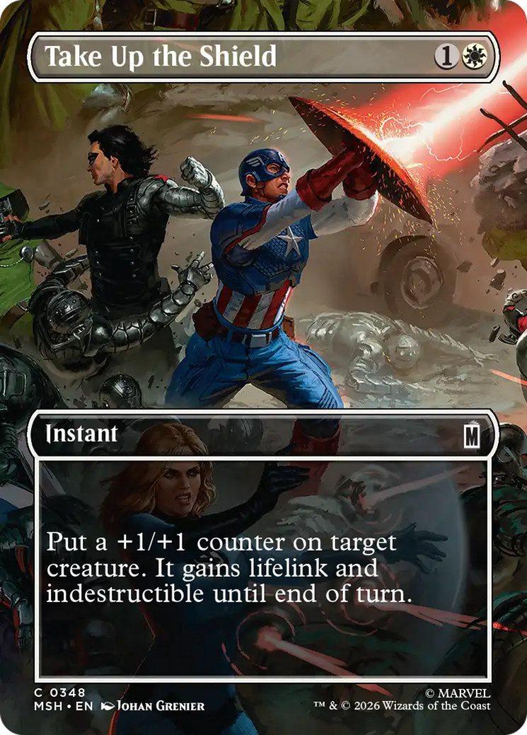 Take Up the Shield (Borderless) [Marvel Super Heroes] | Exor Games Summserside