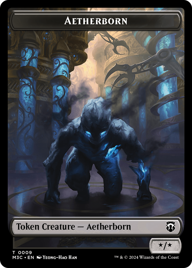 Aetherborn (Ripple Foil) // Thopter Double-Sided Token [Modern Horizons 3 Commander Tokens] | Exor Games Summserside