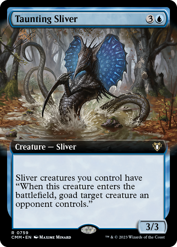Taunting Sliver (Extended Art) [Commander Masters] | Exor Games Summserside