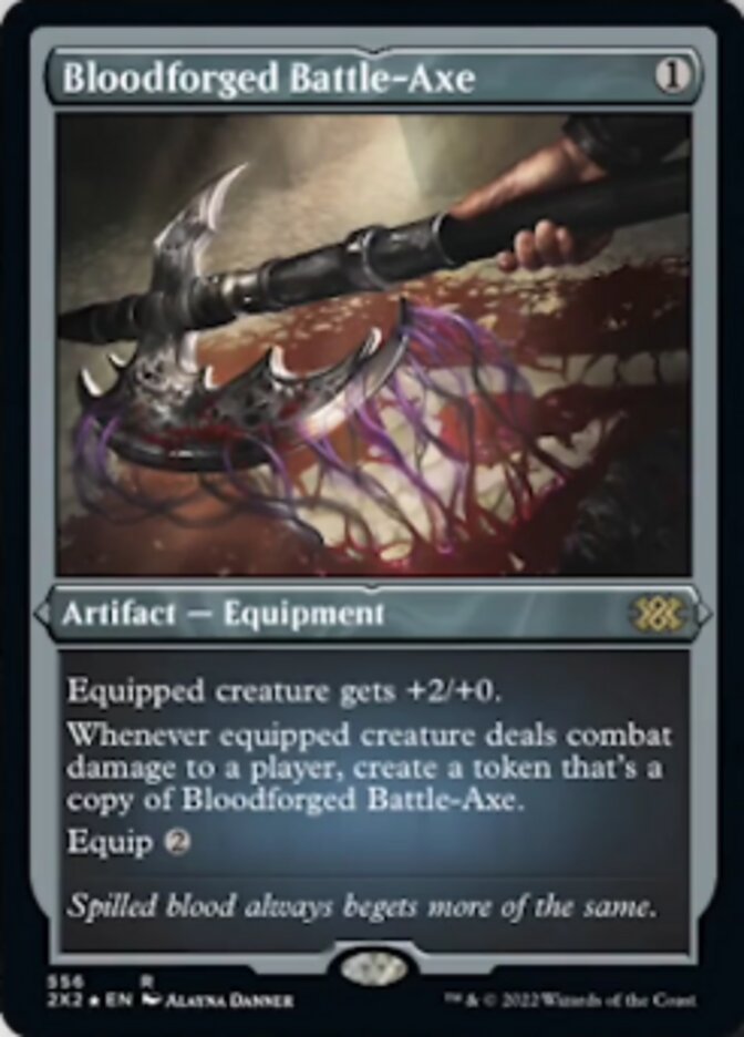 Bloodforged Battle-Axe (Foil Etched) [Double Masters 2022] | Exor Games Summserside