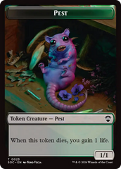 Saproling // Pest (0023) Double-Sided Token [Secrets of Strixhaven Commander Tokens] | Exor Games Summserside