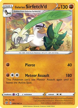 Galarian Sirfetch'd (095/192) (Theme Deck Exclusive) [Sword & Shield: Rebel Clash] | Exor Games Summserside