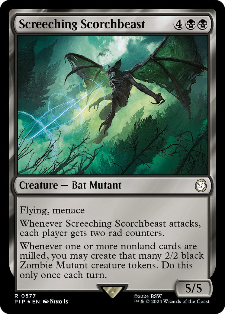 Screeching Scorchbeast (Surge Foil) [Fallout] | Exor Games Summserside