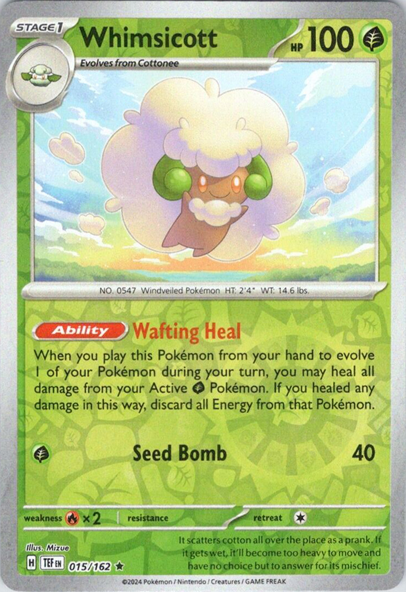 Whimsicott (015/162) [Scarlet & Violet: Temporal Forces] | Exor Games Summserside