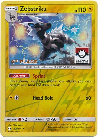 Zebstrika (82/214) (League Promo 4th Place) [Sun & Moon: Lost Thunder] | Exor Games Summserside