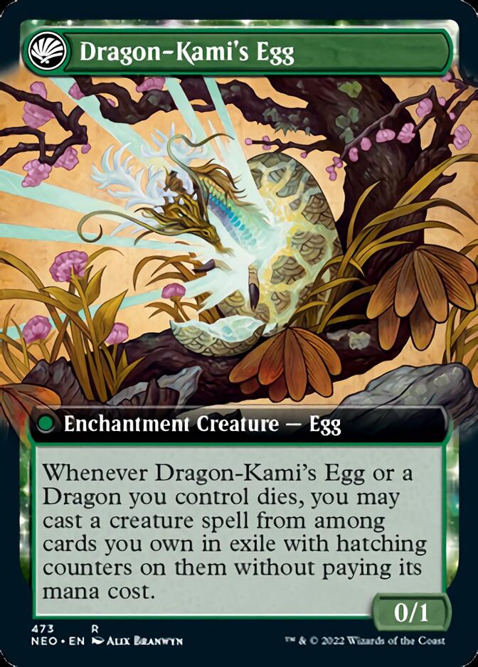 The Dragon-Kami Reborn // Dragon-Kami's Egg (Extended Art) [Kamigawa: Neon Dynasty] | Exor Games Summserside