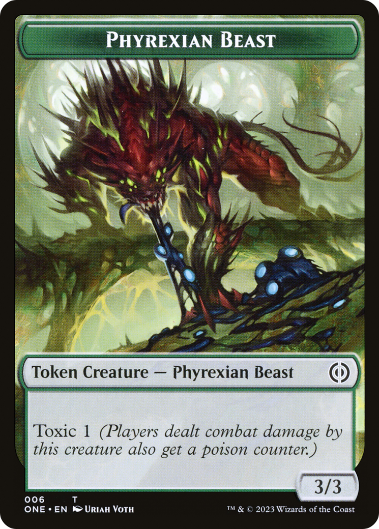 Phyrexian Goblin // Phyrexian Beast Double-Sided Token [Phyrexia: All Will Be One Tokens] | Exor Games Summserside