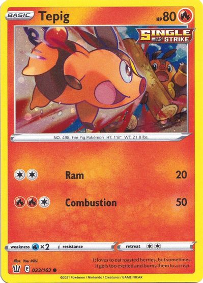 Tepig (023/163) (Cosmos Holo) [Sword & Shield: Battle Styles] | Exor Games Summserside