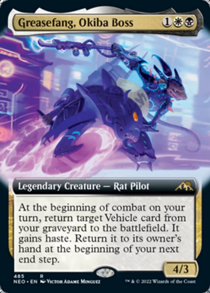 Greasefang, Okiba Boss (Extended Art) [Kamigawa: Neon Dynasty] | Exor Games Summserside