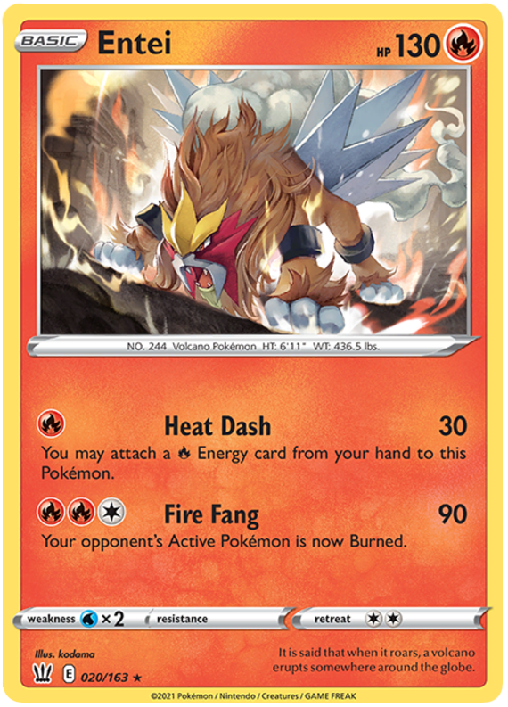 Entei (020/163) [Sword & Shield: Battle Styles] | Exor Games Summserside