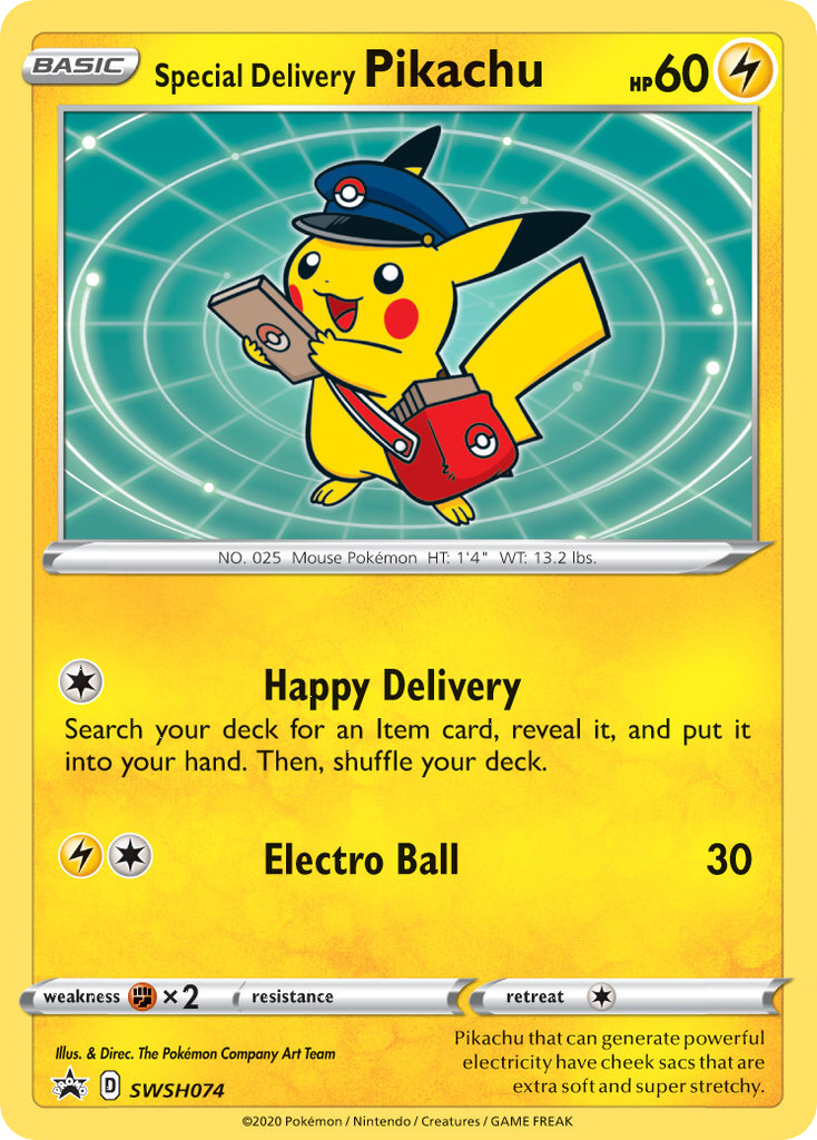 Special Delivery Pikachu (SWSH074) [Sword & Shield: Black Star Promos] | Exor Games Summserside