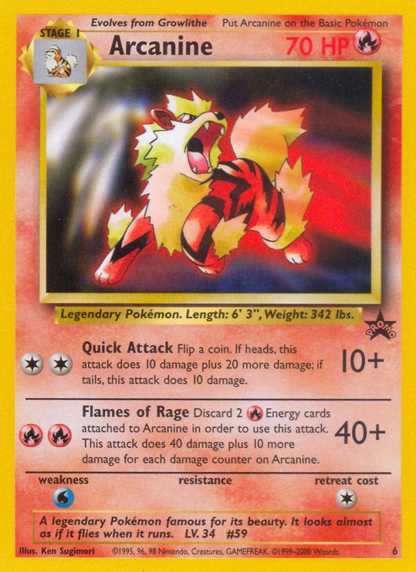 Arcanine (6) [Wizards of the Coast: Black Star Promos] | Exor Games Summserside