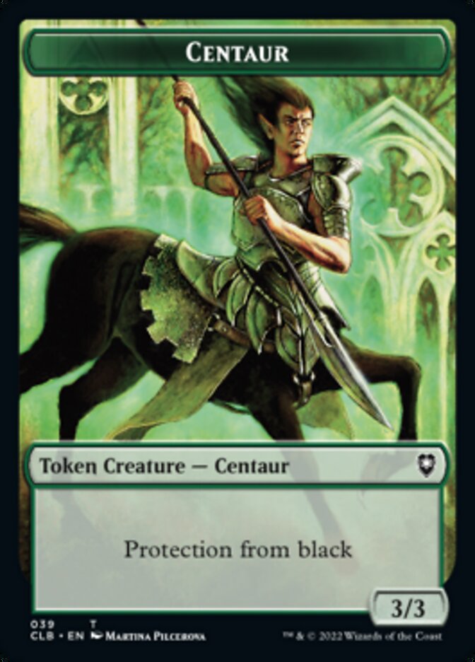 Horror // Centaur Double-Sided Token [Commander Legends: Battle for Baldur's Gate Tokens] | Exor Games Summserside
