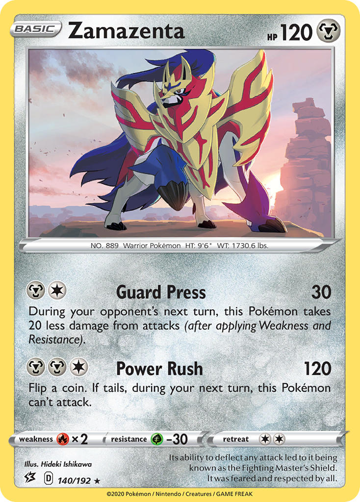 Zamazenta (140/192) (Cracked Ice Holo) (Theme Deck Exclusive) [Sword & Shield: Rebel Clash] | Exor Games Summserside