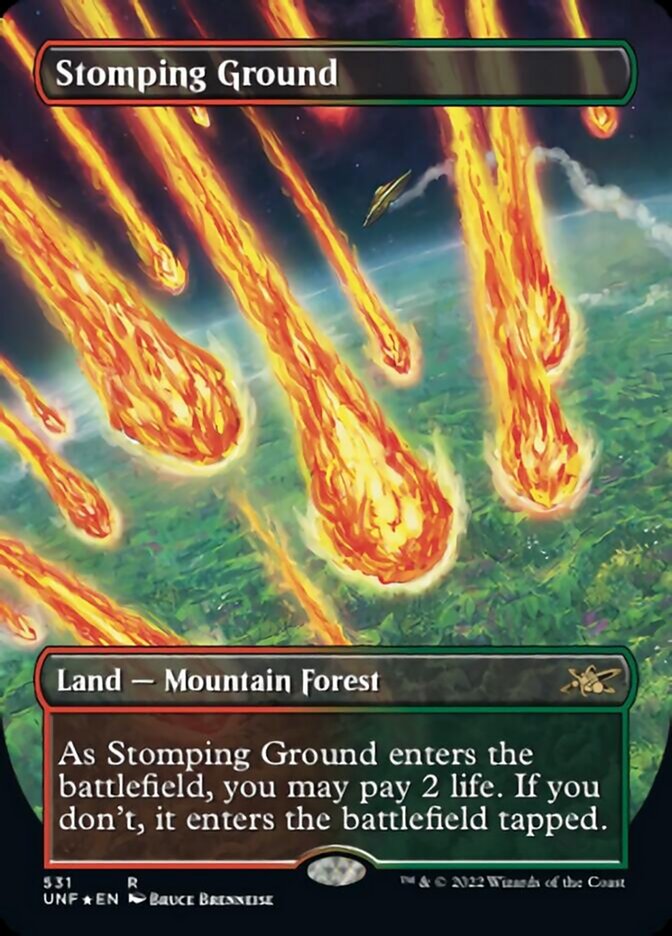 Stomping Ground (Borderless) (Galaxy Foil) [Unfinity] | Exor Games Summserside