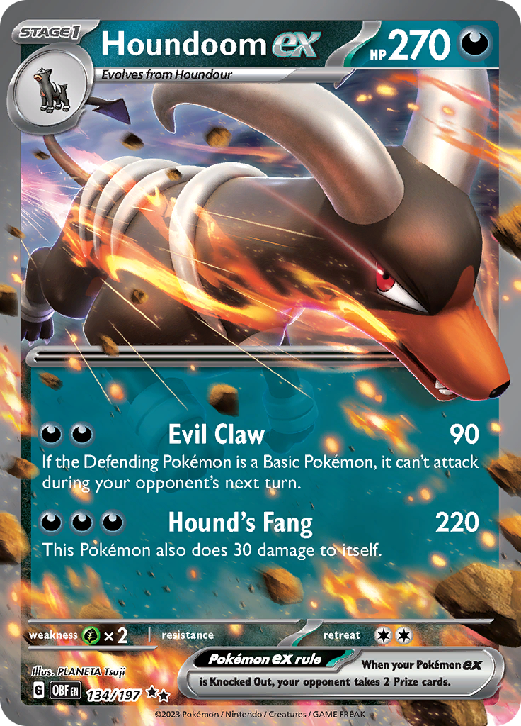 Houndoom ex (134/197) [Scarlet & Violet: Obsidian Flames] | Exor Games Summserside