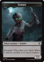 Timeless Dragon // Zombie (0007) Double-Sided Token [Aetherdrift Tokens] | Exor Games Summserside