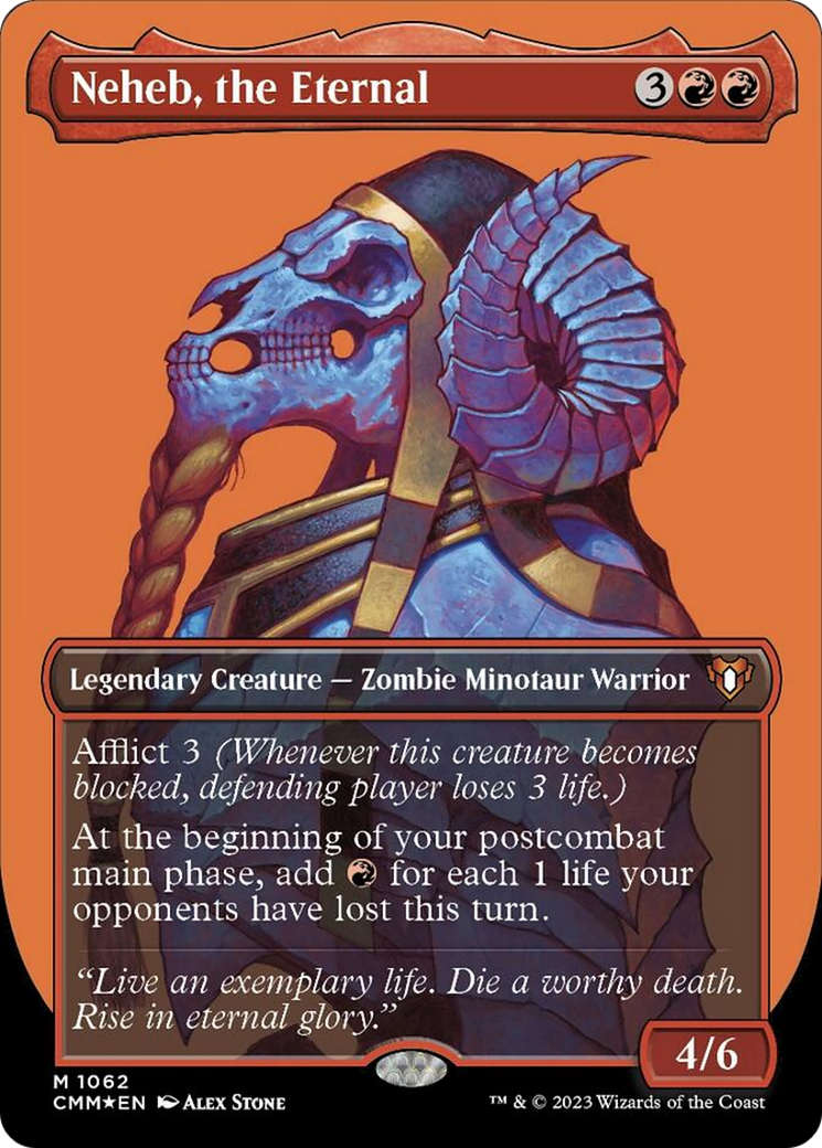 Neheb, the Eternal (Borderless Textured Foil Frame Break) [Commander Masters] | Exor Games Summserside