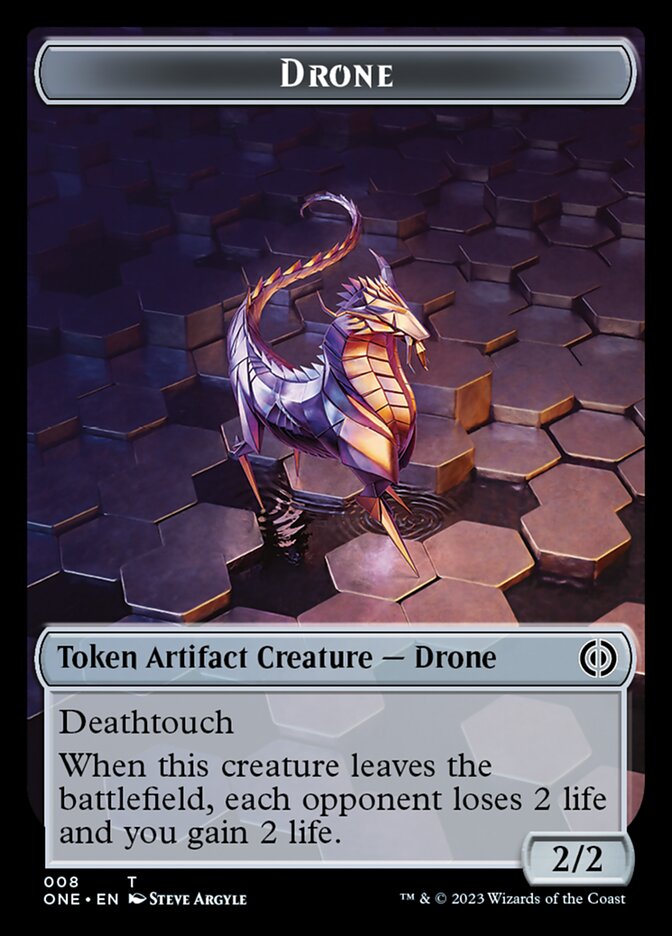 Rebel // Drone Double-Sided Token [Phyrexia: All Will Be One Tokens] | Exor Games Summserside