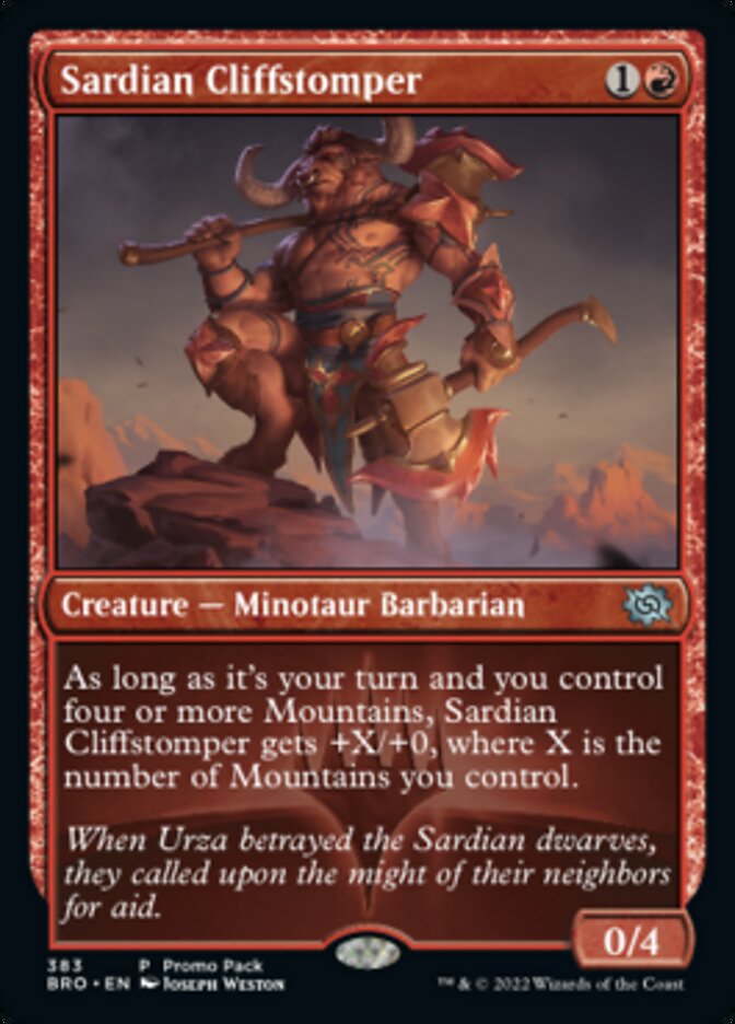 Sardian Cliffstomper (Promo Pack) [The Brothers' War Promos] | Exor Games Summserside