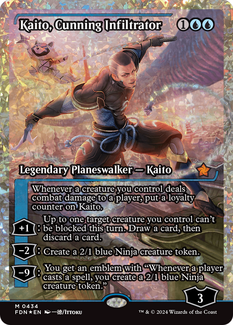 Kaito, Cunning Infiltrator (Showcase) (Frature Foil) [Foundations] | Exor Games Summserside