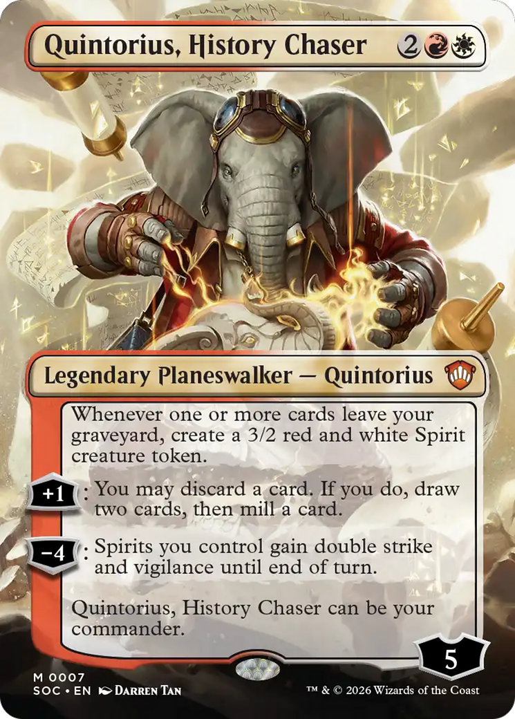 Quintorius, History Chaser (Borderless) [Secrets of Strixhaven Commander] | Exor Games Summserside