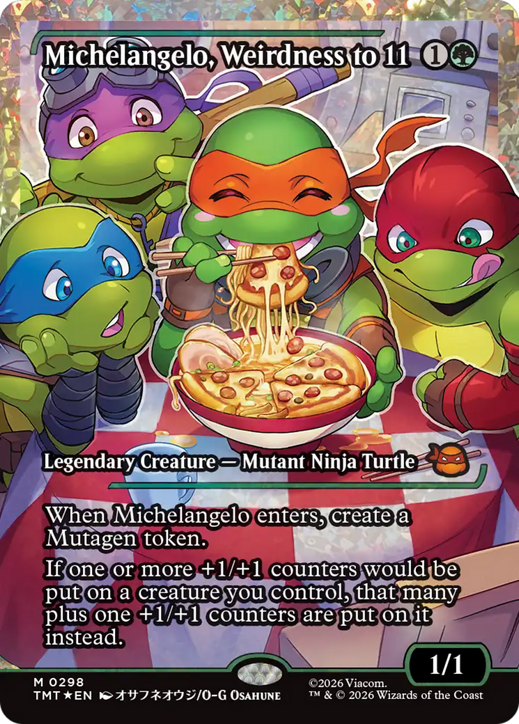 Michelangelo, Weirdness to 11 (Showcase) (Fracture Foil) [Teenage Mutant Ninja Turtles] | Exor Games Summserside