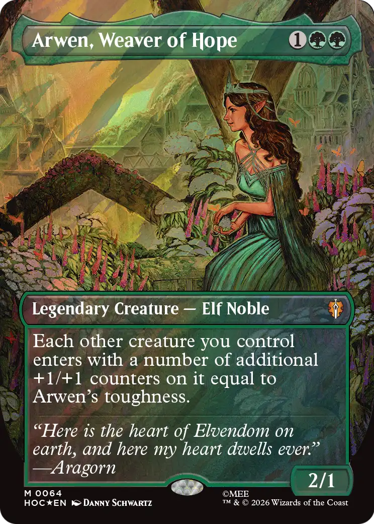 Arwen, Weaver of Hope (Borderless) (Surge Foil) [The Hobbit: Eternal-Legal] | Exor Games Summserside