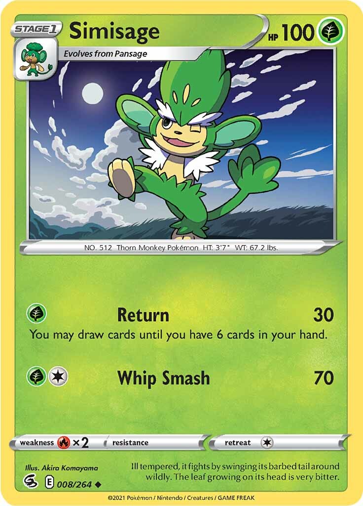 Simisage (008/264) [Sword & Shield: Fusion Strike] | Exor Games Summserside