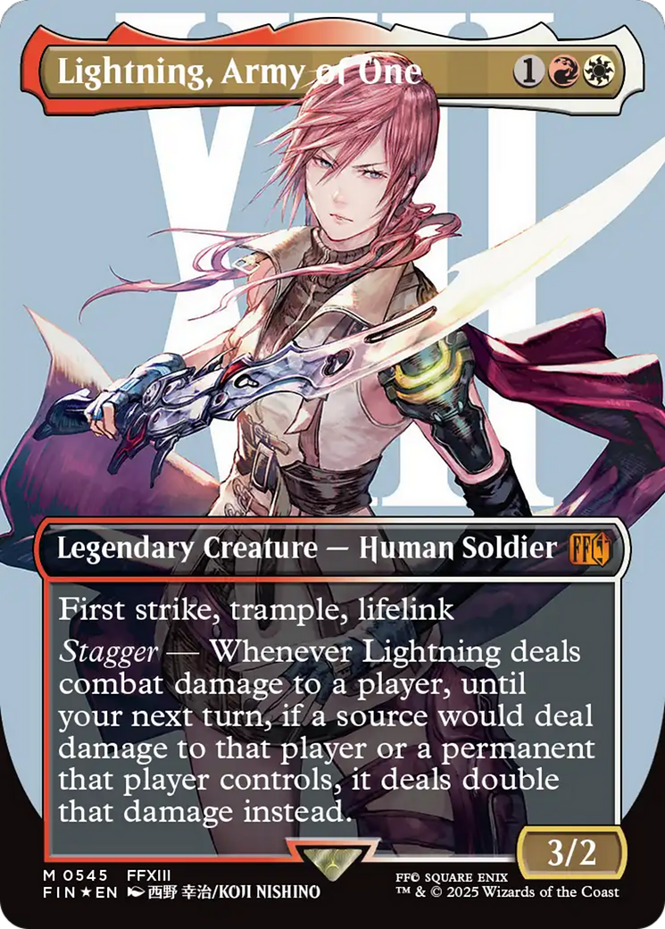 Lightning, Army of One (Borderless) (Surge Foil) [FINAL FANTASY] | Exor Games Summserside