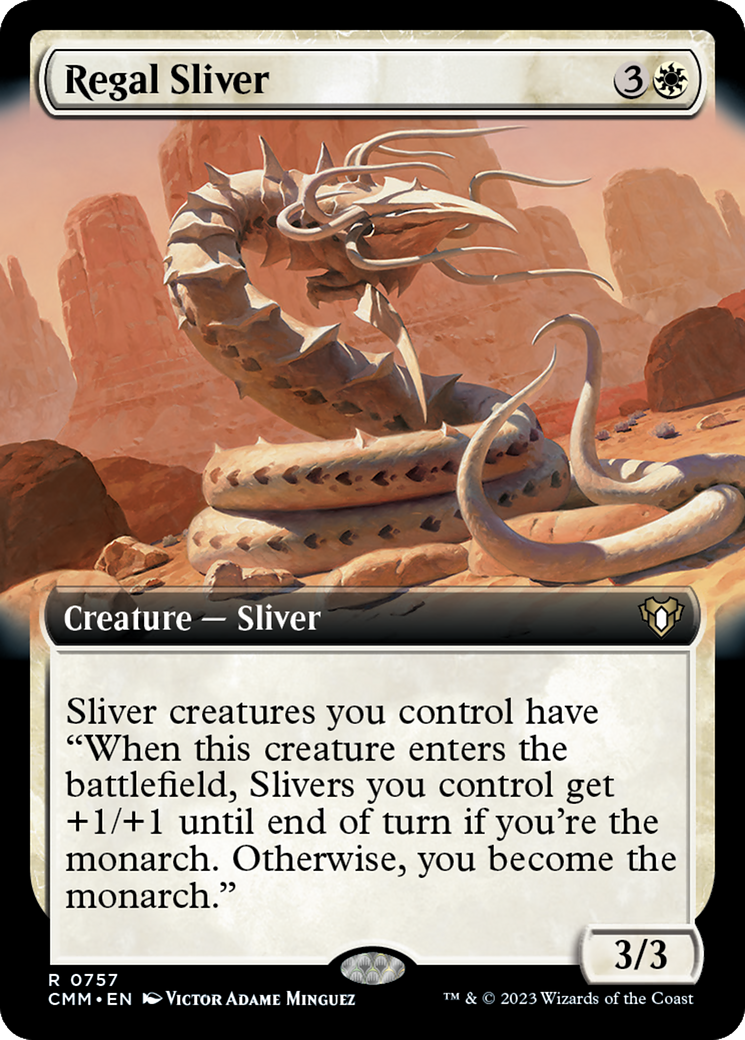 Regal Sliver (Extended Art) [Commander Masters] | Exor Games Summserside
