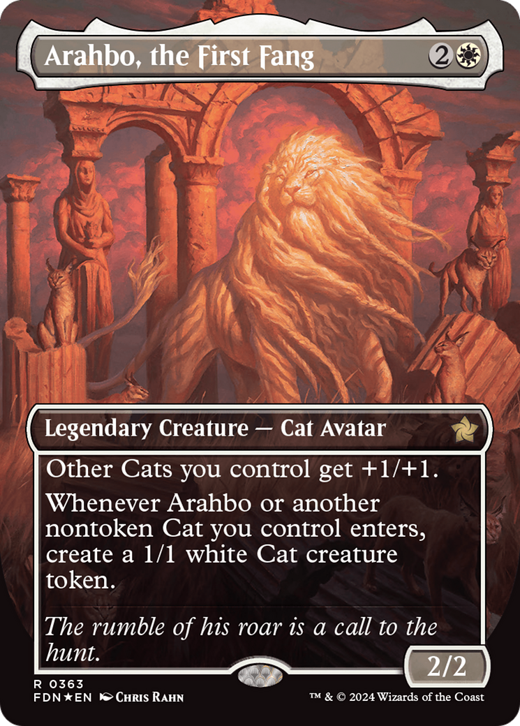 Arahbo, the First Fang (Borderless) (Mana Foil) [Foundations] | Exor Games Summserside