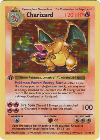 Charizard (4/102) (Shadowless) [Base Set 1st Edition] | Exor Games Summserside