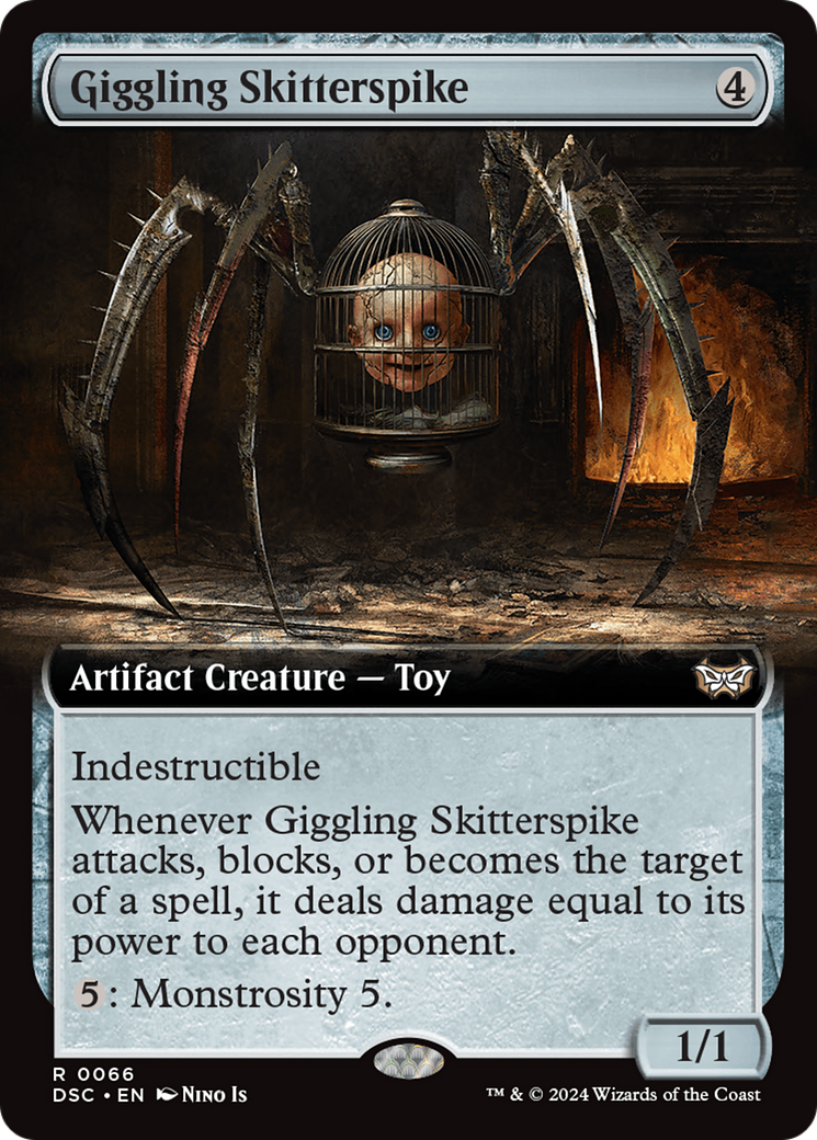 Giggling Skitterspike (Extended Art) [Duskmourn: House of Horror Commander] | Exor Games Summserside