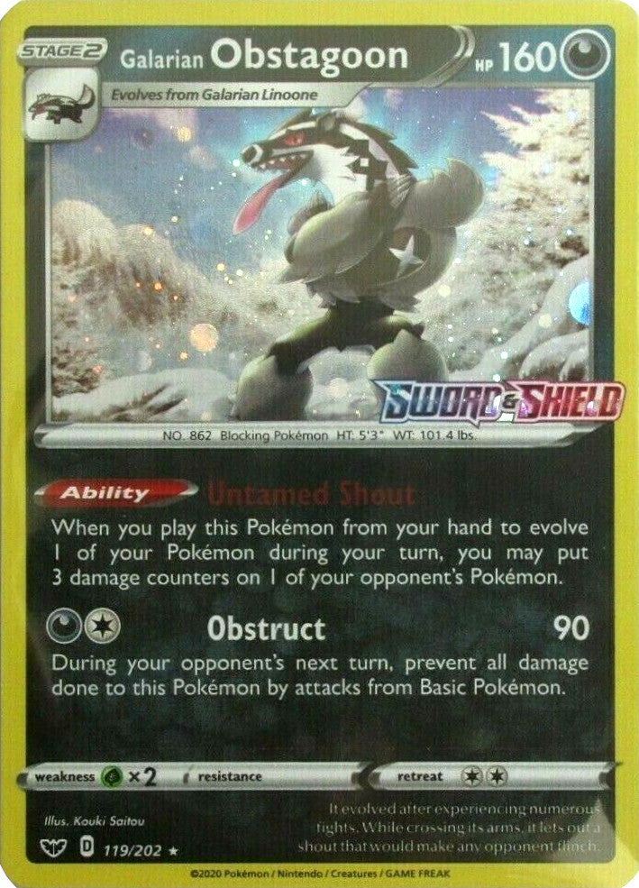 Galarian Obstagoon (119/202) (Cosmos Holo) [Sword & Shield: Base Set] | Exor Games Summserside