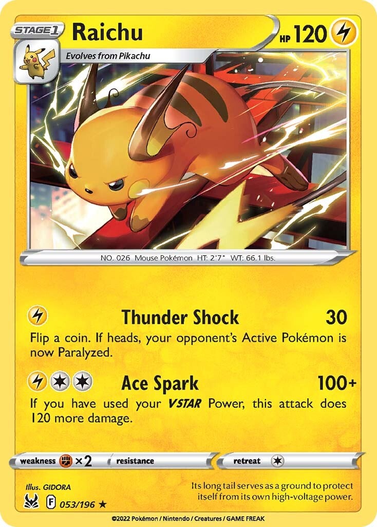 Raichu (053/196) [Sword & Shield: Lost Origin] | Exor Games Summserside