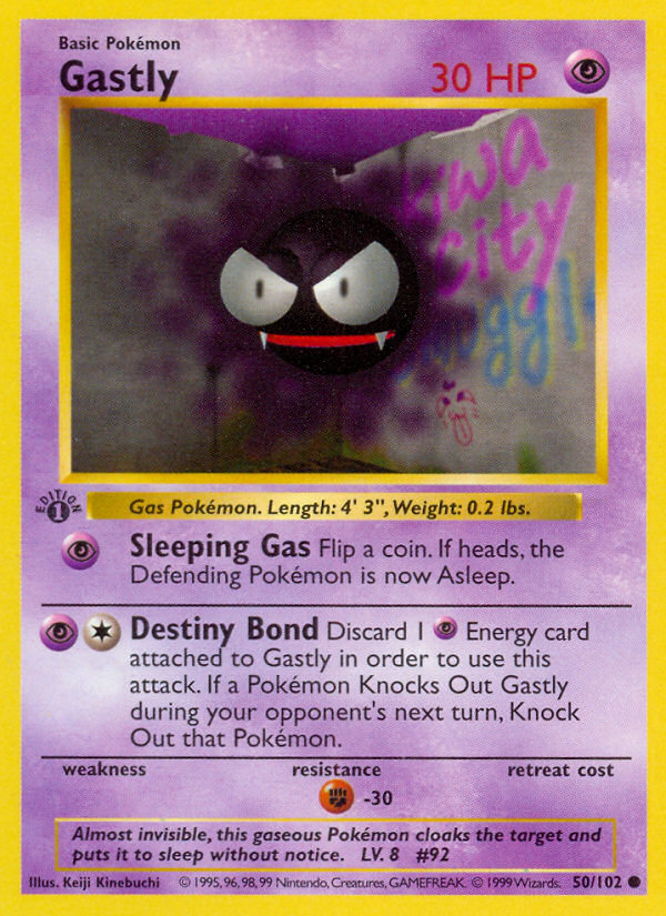 Gastly (50/102) (Shadowless) [Base Set 1st Edition] | Exor Games Summserside