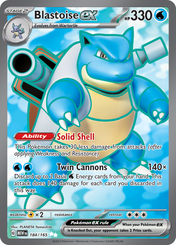 Blastoise ex (184/165) [Scarlet & Violet: 151] | Exor Games Summserside