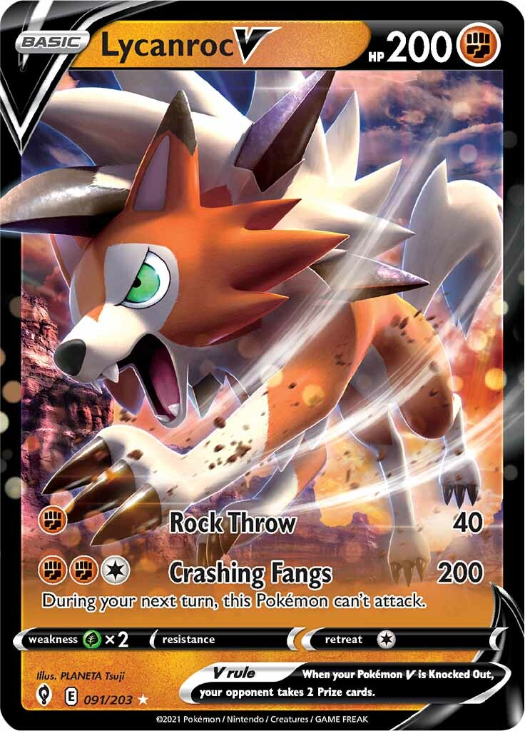 Lycanroc V (091/203) [Sword & Shield: Evolving Skies] | Exor Games Summserside