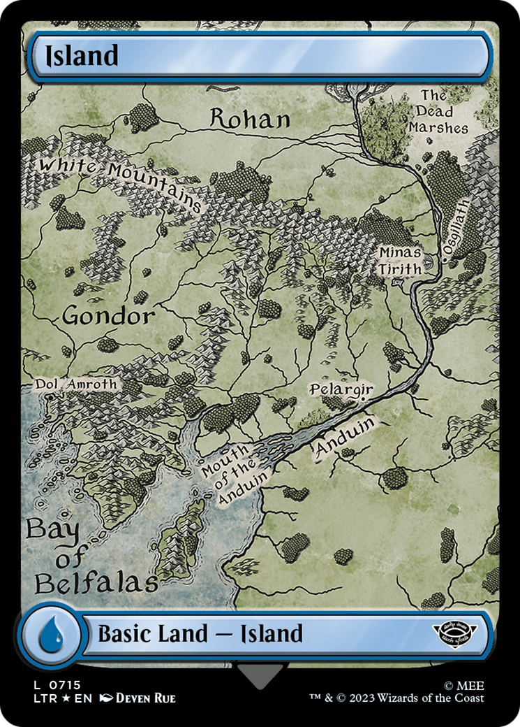 Island (0715) (Surge Foil) [The Lord of the Rings: Tales of Middle-Earth] | Exor Games Summserside