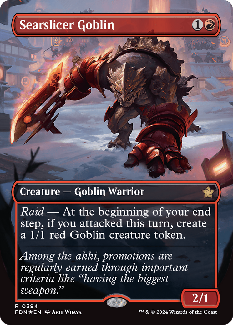 Searslicer Goblin (Borderless) (Mana Foil) [Foundations] | Exor Games Summserside