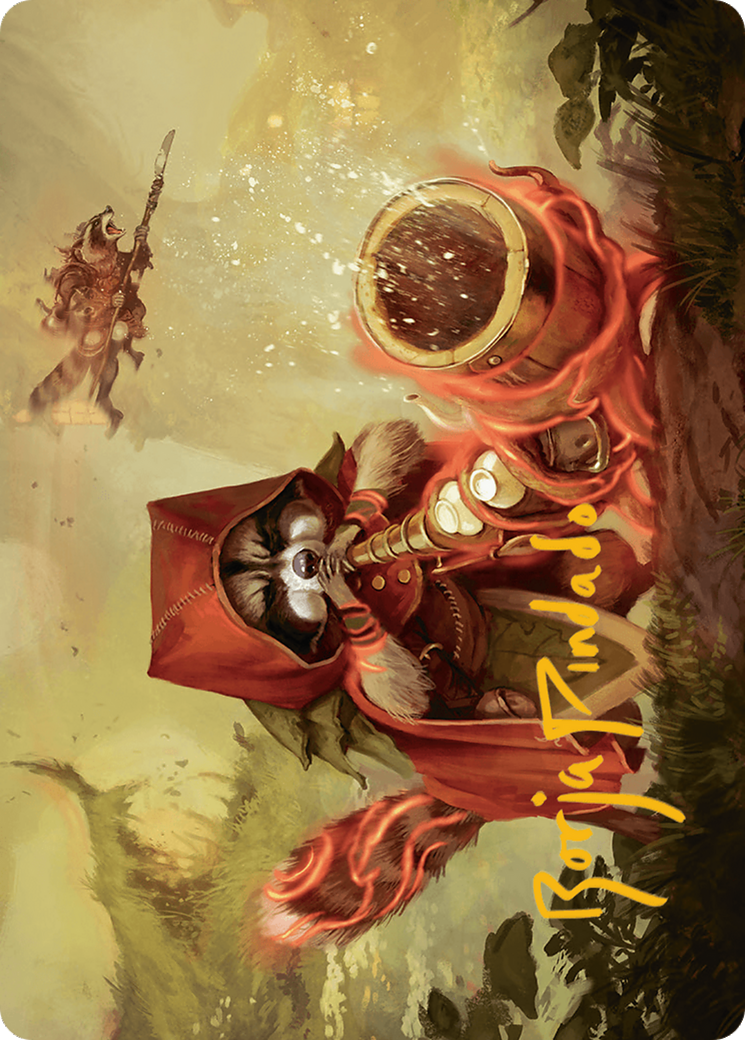 Raccoon Rallier Art Card (Gold-Stamped Signature) [Bloomburrow Art Series] | Exor Games Summserside