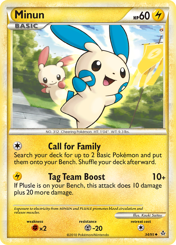 Minun (34/95) [HeartGold & SoulSilver: Unleashed] | Exor Games Summserside
